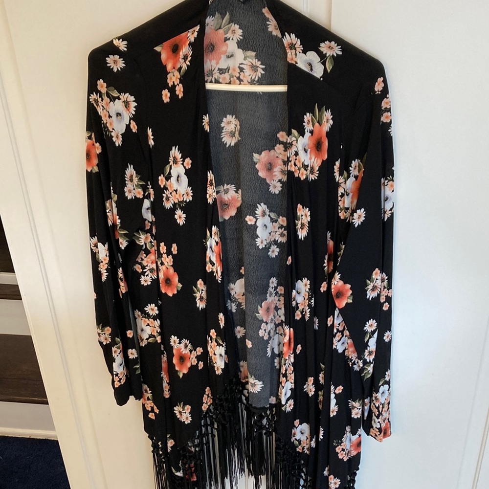 Floral kimono style cardigan